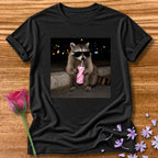 Unbothered By Choice — Photorealistic Raccoon Night Graphic in Black