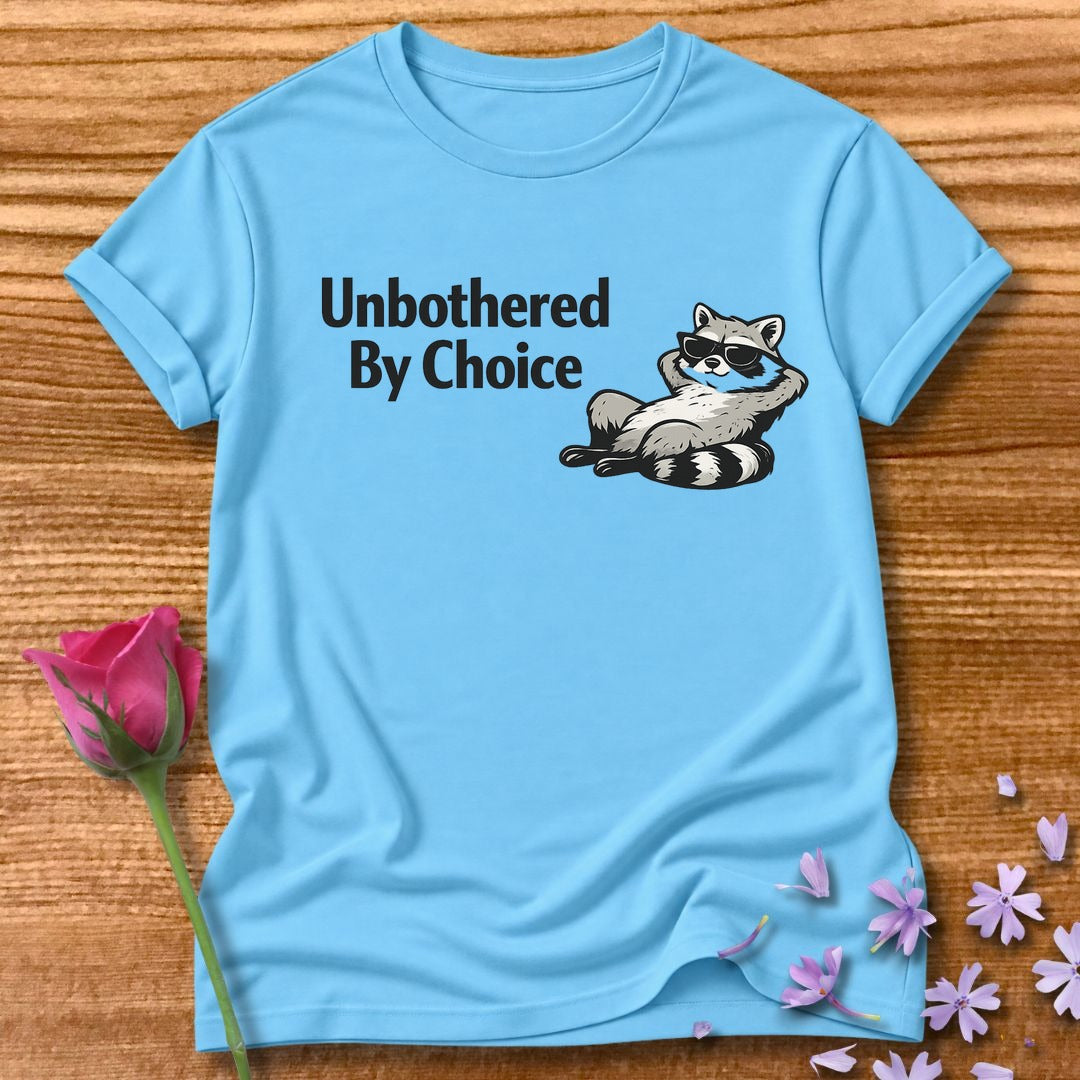 Unbothered By Choice — Vintage Raccoon Sticker Graphic in Sky