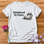 Unbothered By Choice — Vintage Raccoon Sticker Graphic in White