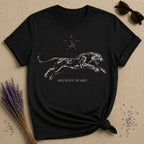 Unbothered Untamed — Washed Out Vintage Panther T-Shirt for Women in Black