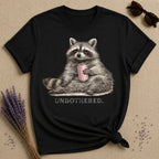 Unbothered — Washed Out Raccoon Vintage T-Shirt for Women in Black