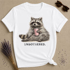 Unbothered — Washed Out Raccoon Vintage T-Shirt for Women in White