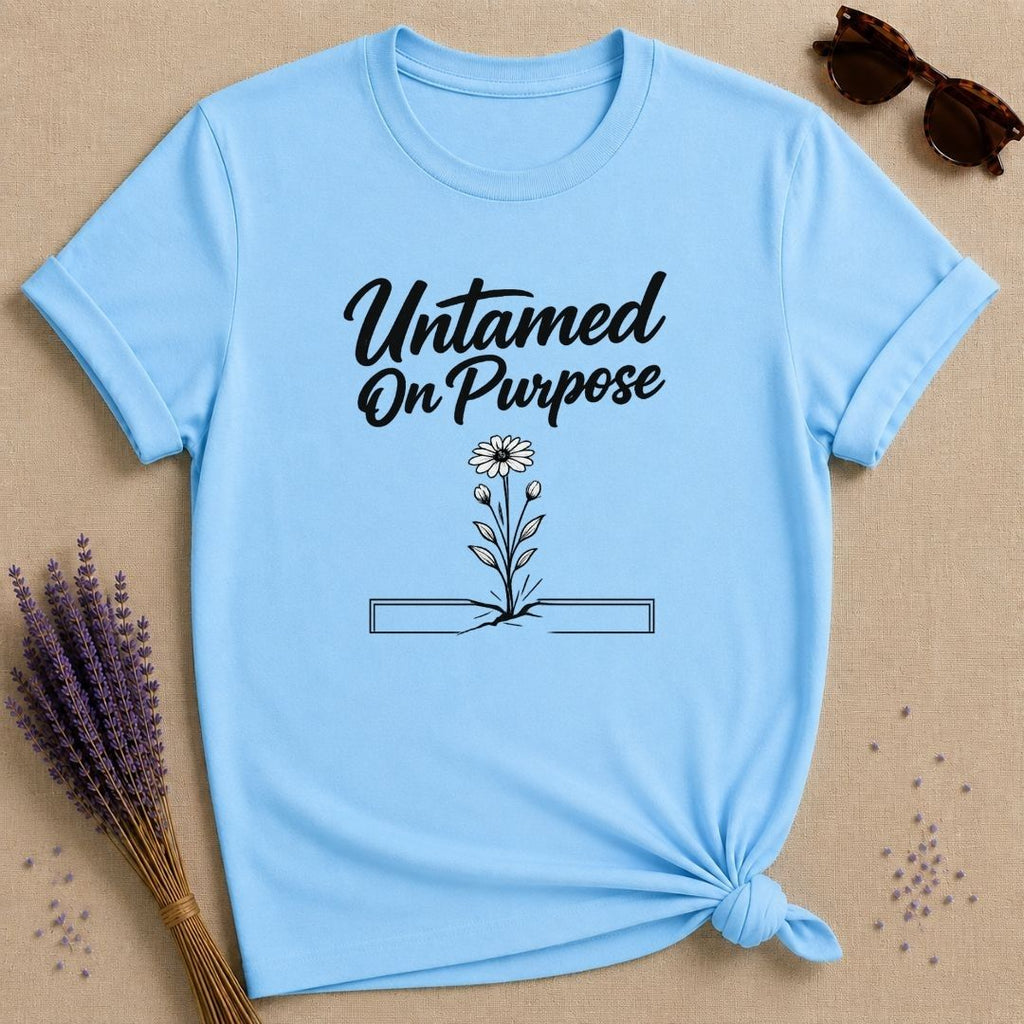 Untamed on Purpose — Daisy in Pavement Botanical T-Shirt for Women in Sky