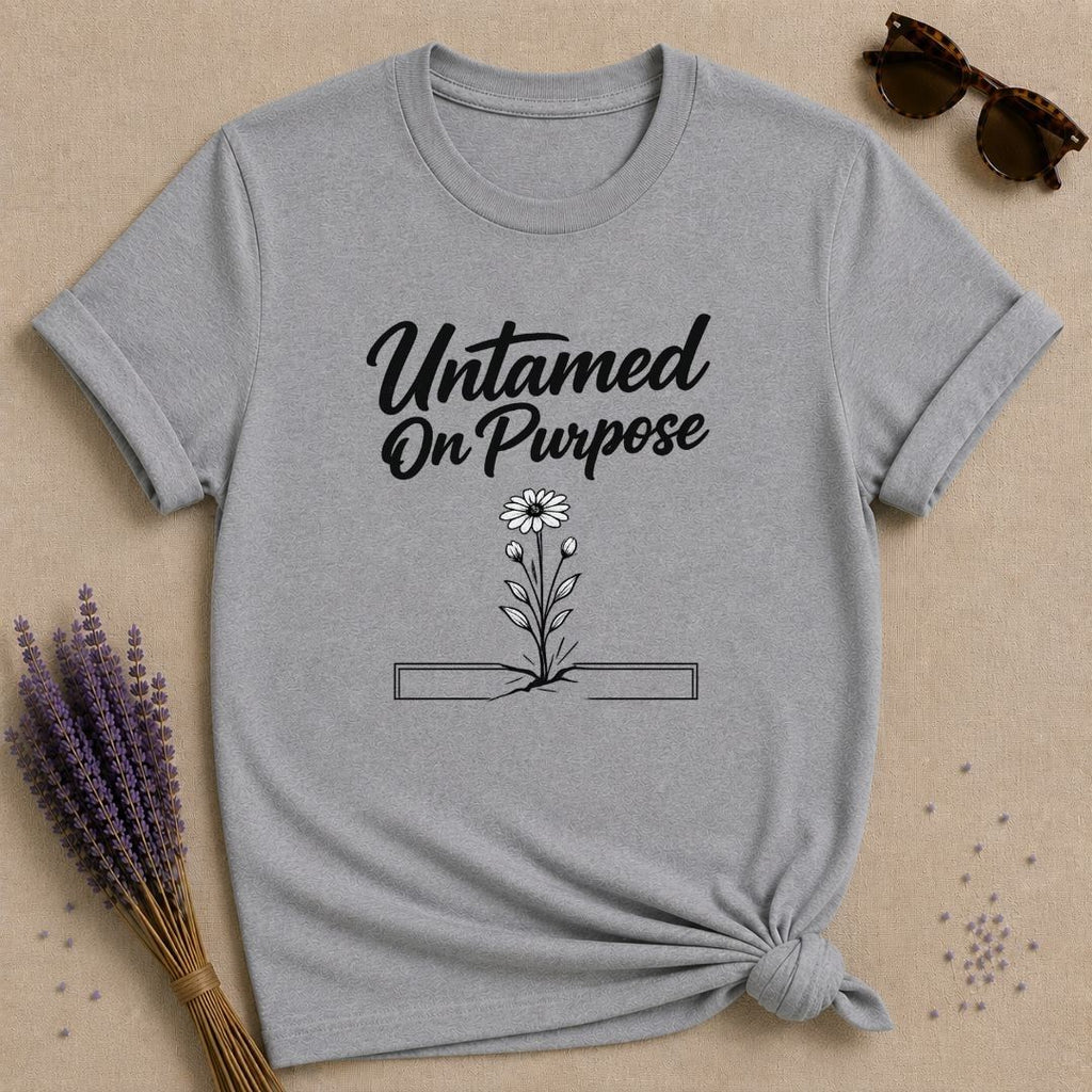 Untamed on Purpose — Daisy in Pavement Botanical T-Shirt for Women in Sport Grey