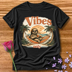 Vibes Only — Vintage Travel Poster Sloth in Black