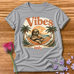 Vibes Only — Vintage Travel Poster Sloth in Sport Grey