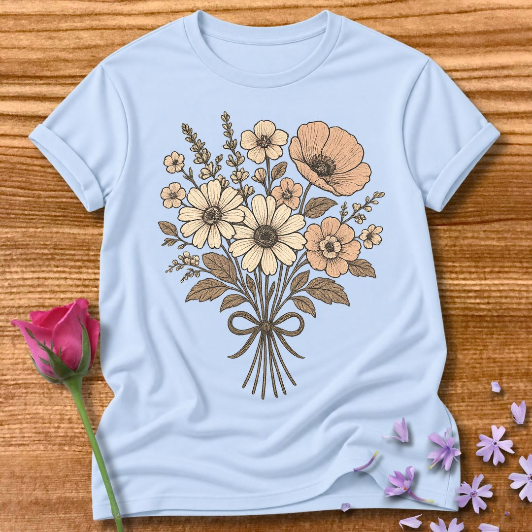 Vintage Wildflower — Botanical Floral Graphic in Light Blue
