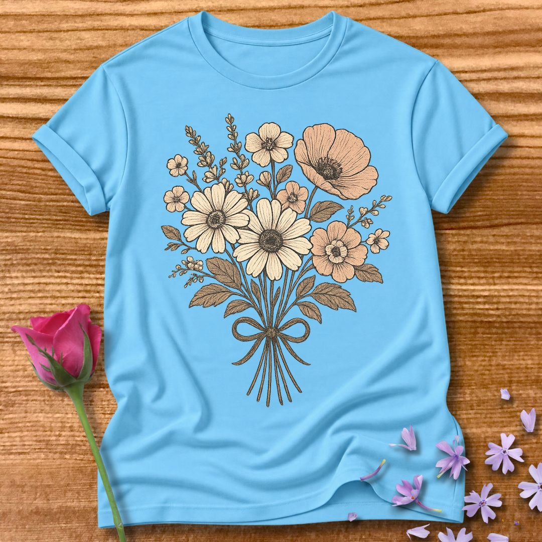 Vintage Wildflower — Botanical Floral Graphic in Sky