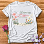 Wildflowers Still Bloom After the Storm Botanical Graphic Tee in White