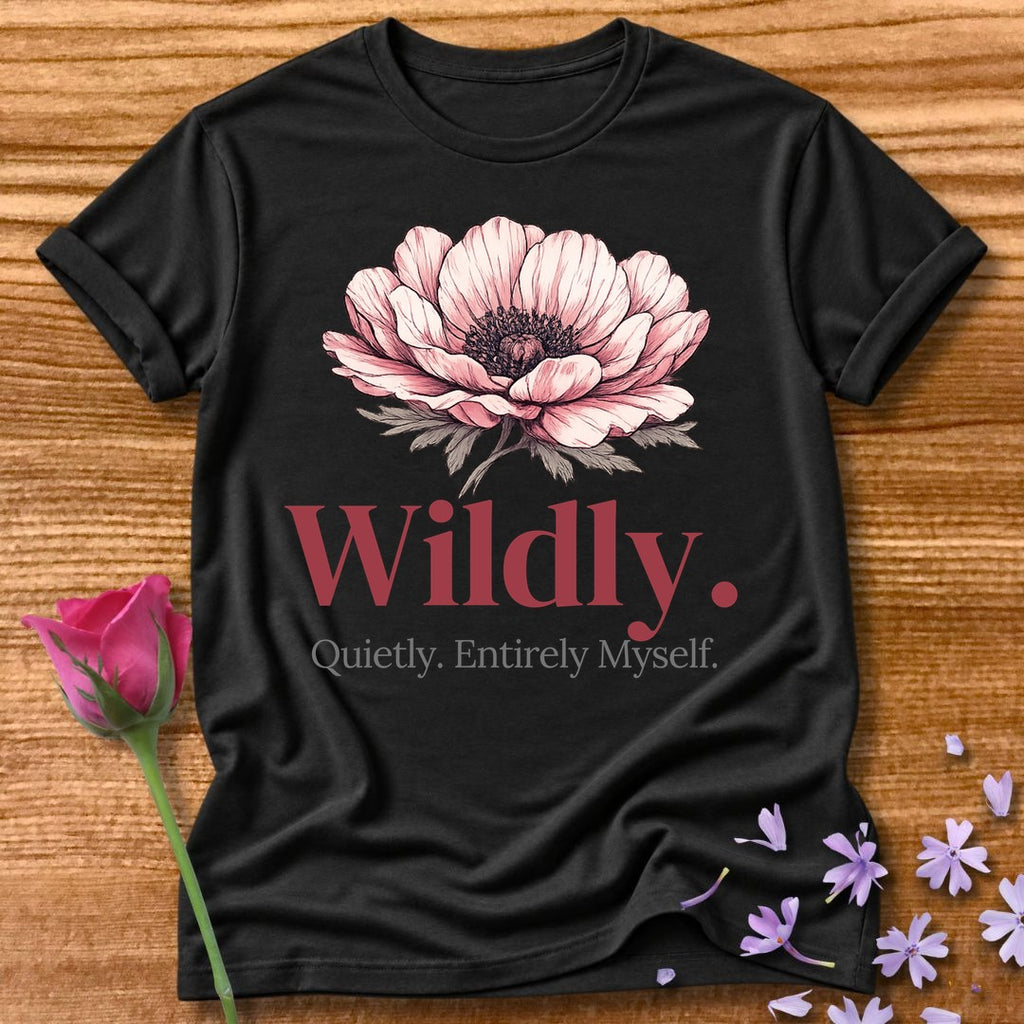 Wildly. Quietly. Entirely Myself. — Poppy Floral in Black