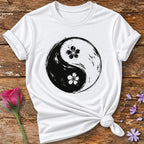 Yin-Yang Floral T-Shirt in White