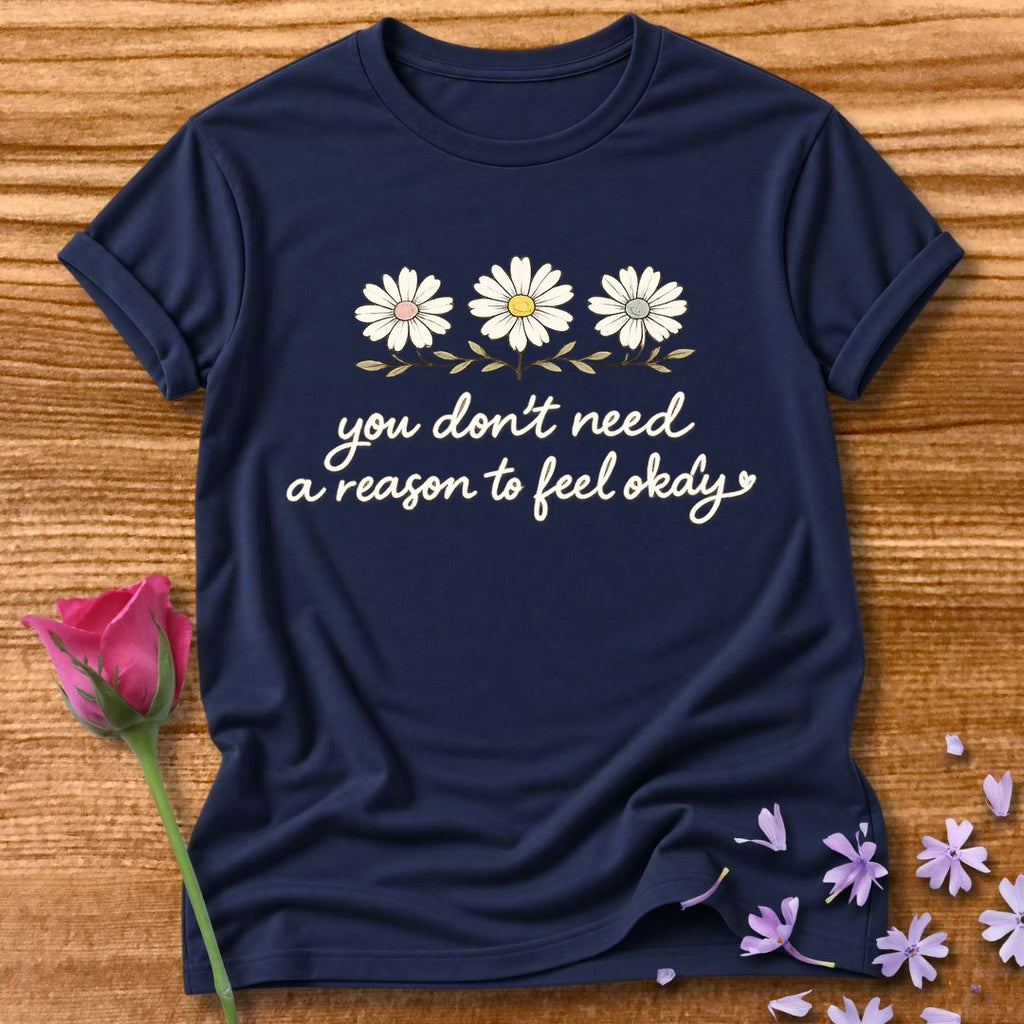 You Don't Need a Reason to Feel Okay — Daisy Trio Botanical in Navy