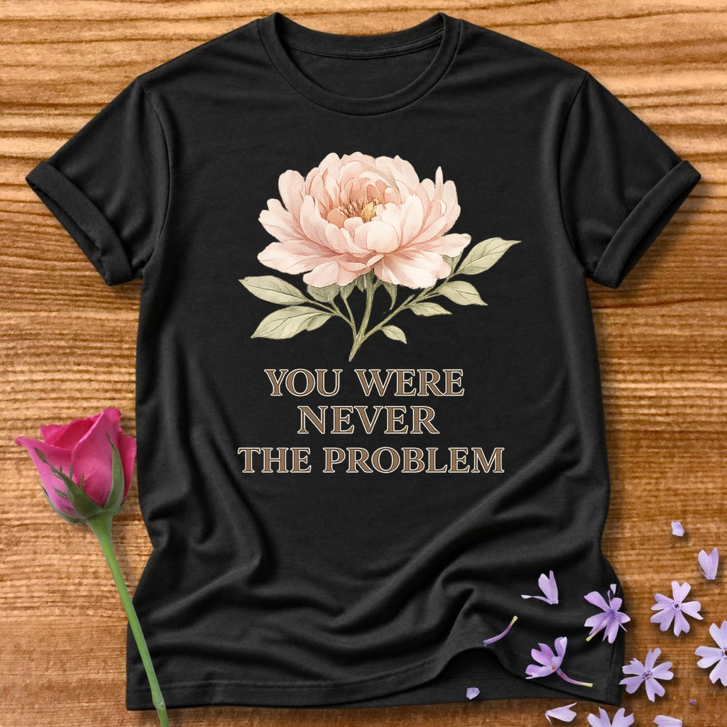 You Were Never the Problem — Watercolor Peony Floral in Black