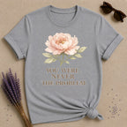 You Were Never the Problem — Watercolor Peony Floral T-Shirt for Women in Sport Grey
