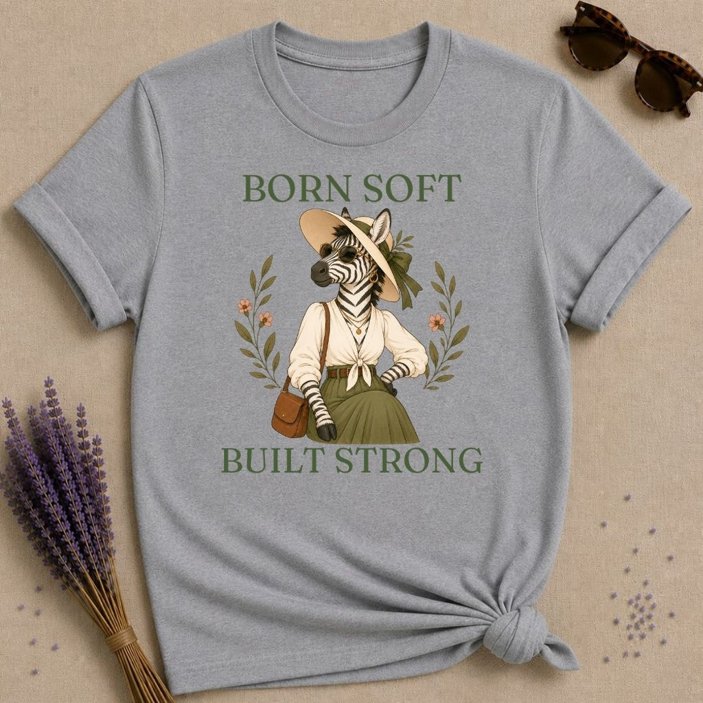 Zebra Born Soft Built Strong T-Shirt - Sport Grey