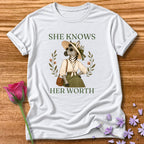 Zebra — She Knows Her Worth Vintage Aesthetic Animal in White