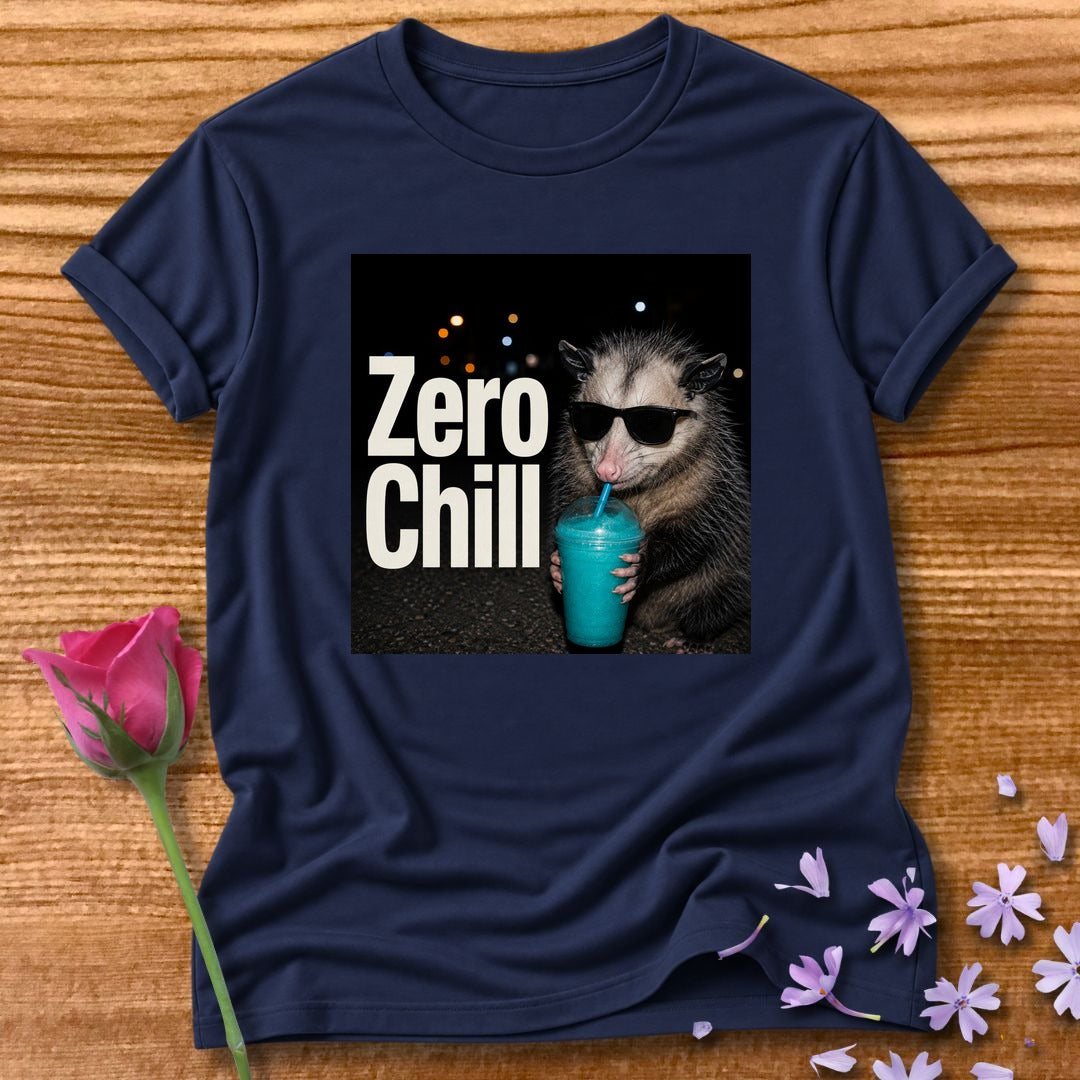 Zero Chill — Photorealistic Opossum Night Graphic in Navy