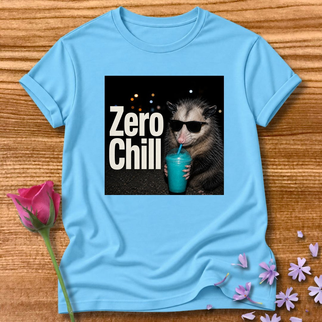 Zero Chill — Photorealistic Opossum Night Graphic in Sky