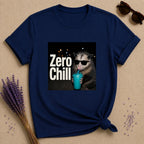 Zero Chill — Photorealistic Opossum Night Graphic T-Shirt for Women in Navy