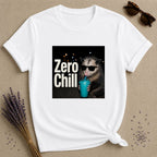 Zero Chill — Photorealistic Opossum Night Graphic T-Shirt for Women in White
