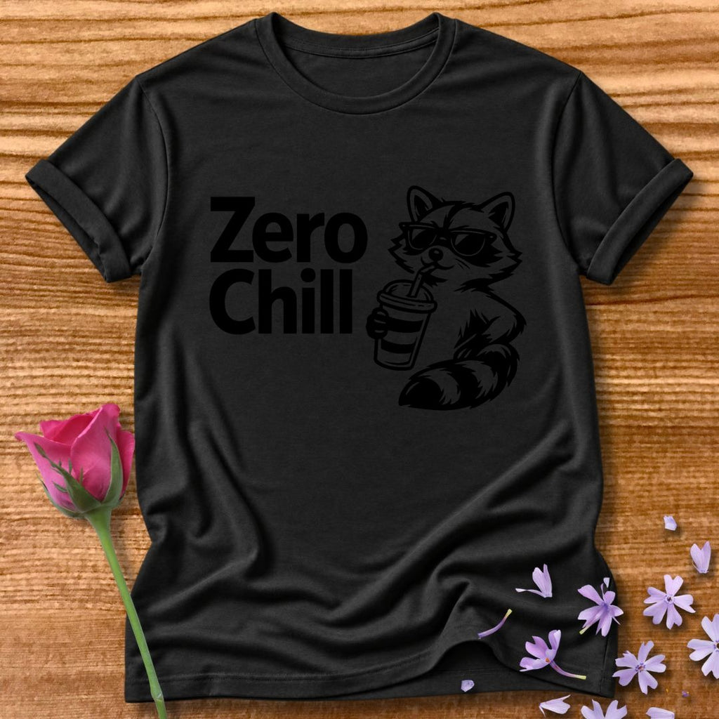 Zero Chill — Vintage Raccoon Sticker Graphic in Black