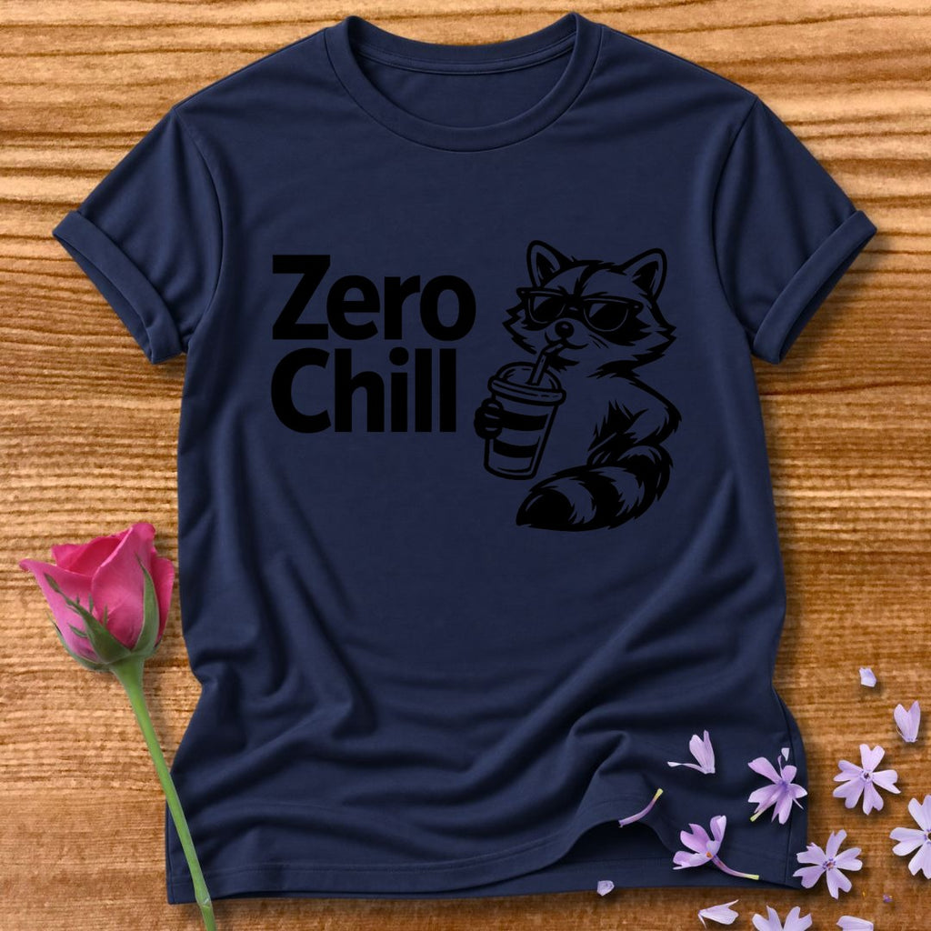 Zero Chill — Vintage Raccoon Sticker Graphic in Navy