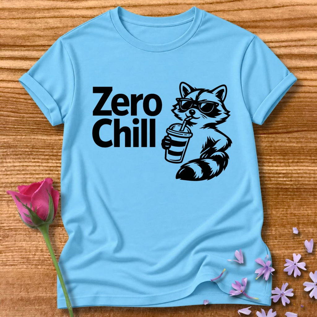 Zero Chill — Vintage Raccoon Sticker Graphic in Sky
