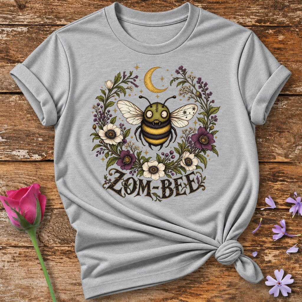 Zom-Bee Botanical T-Shirt in Sport Grey