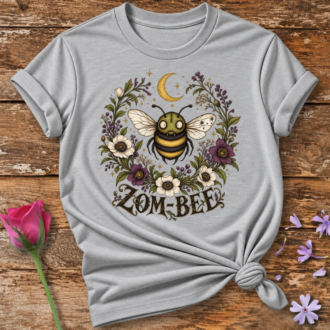 Zom-Bee Botanical T-Shirt in Sport Grey
