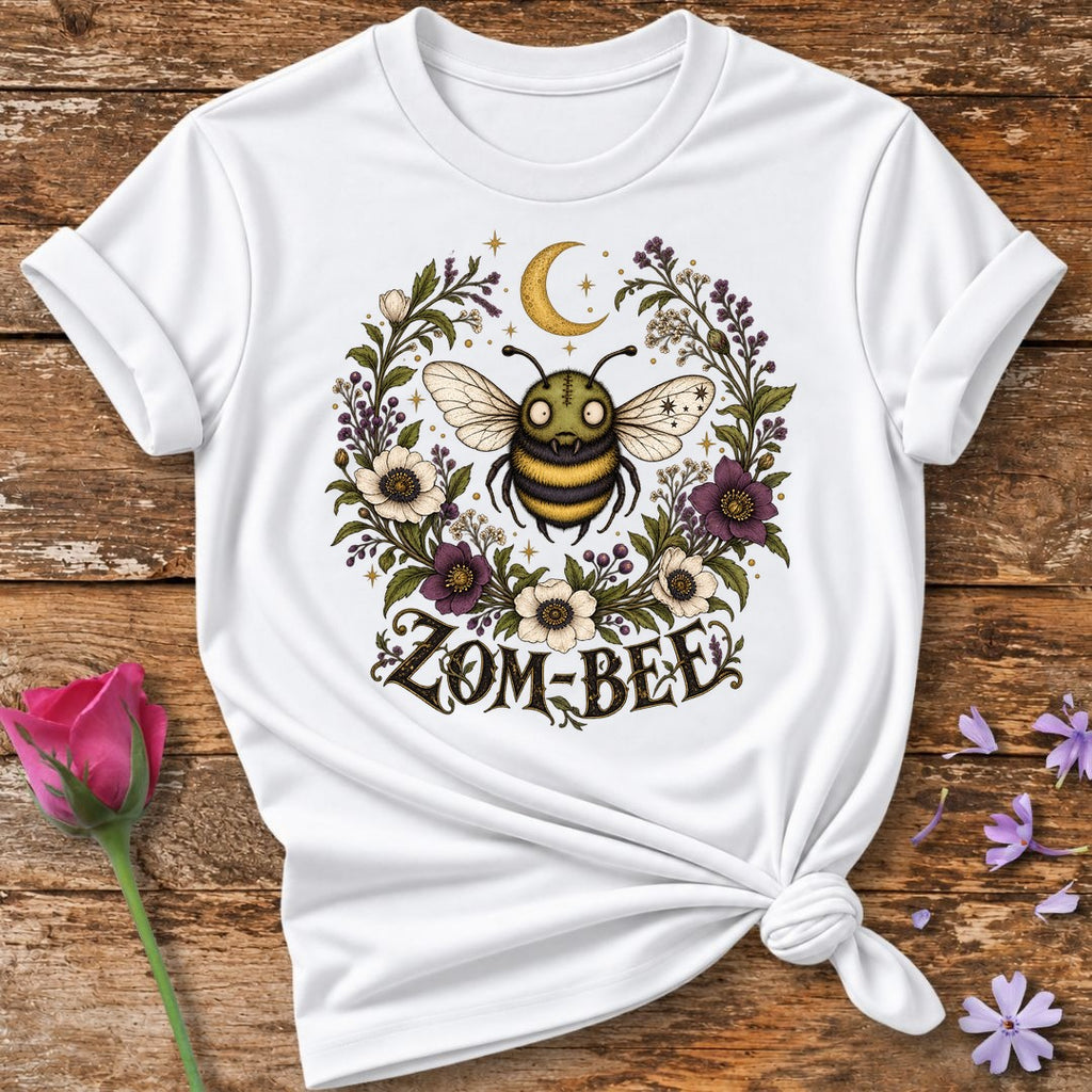 Zom-Bee Botanical T-Shirt in White